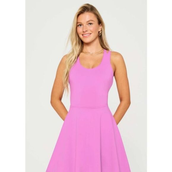 Fabletics Boost Performance Dress, Electric Orchid Pink, Size L - Picture 2 of 4